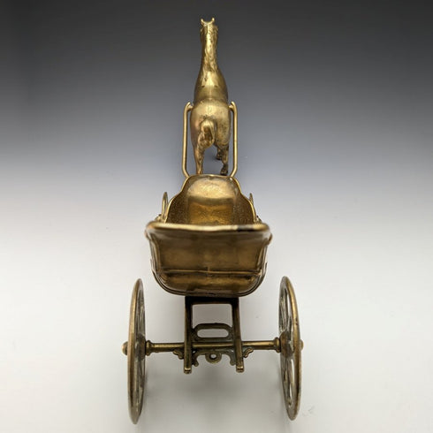 British vintage brass horse and carriage object 1075g