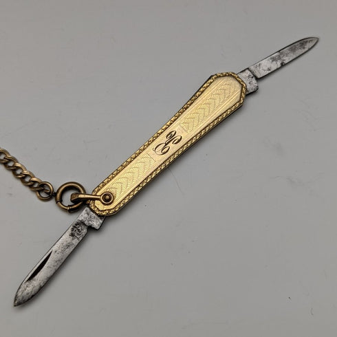 【翻新】美國復古格魯恩懷錶VERI-THIN帶折刀&艾伯特鏈條BOX