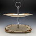 2 tier cake stand with British vintage porcelain plate