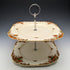 2 tier cake stand with British vintage porcelain plate