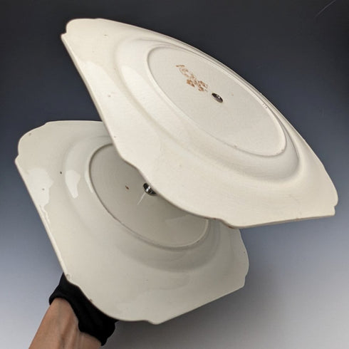 2 tier cake stand with British vintage porcelain plate