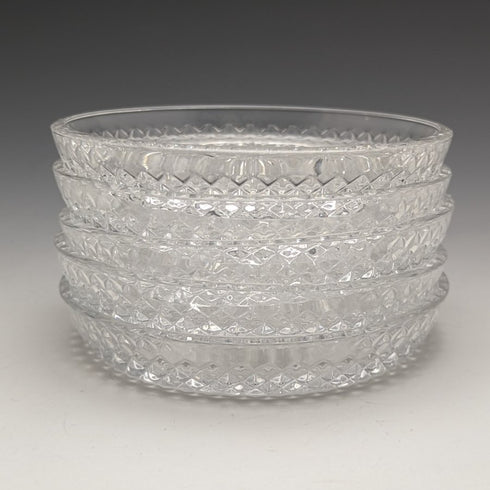 British Vintage Cut Glass Small Dish Set of 5