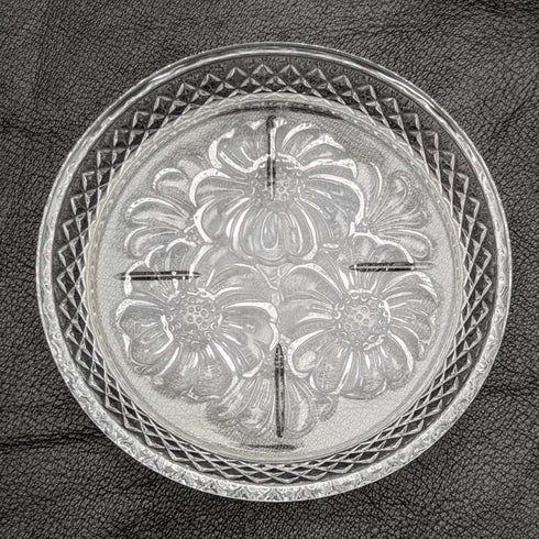 Set de 5 platos pequeños de cristal tallado vintage británico