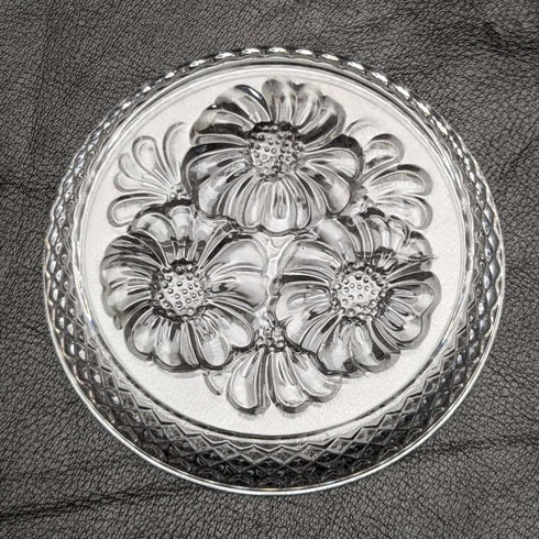 Set de 5 platos pequeños de cristal tallado vintage británico