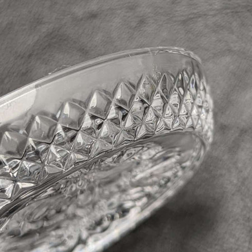 Set de 5 platos pequeños de cristal tallado vintage británico