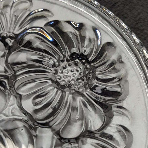 Set de 5 platos pequeños de cristal tallado vintage británico