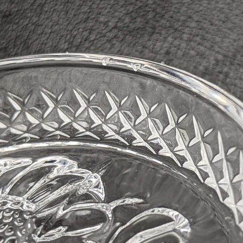Set de 5 platos pequeños de cristal tallado vintage británico