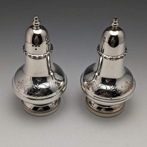 英國復古銀盤調味容器一對