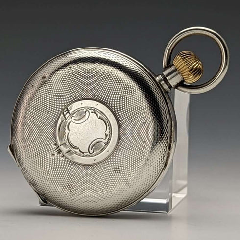 【Reacondicionado】Reloj de bolsillo antiguo Hebdomas de 8 días de cuerda de 1918, caja de plata pura