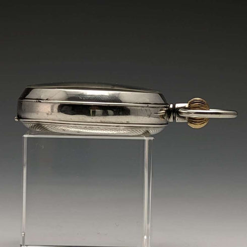 【Reacondicionado】Reloj de bolsillo antiguo Hebdomas de 8 días de cuerda de 1918, caja de plata pura