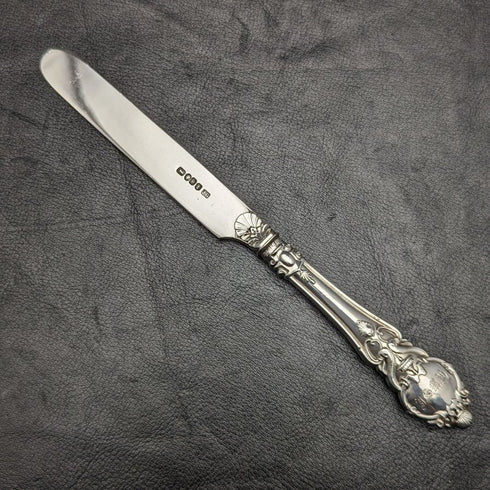 Juego de cubiertos de bautizo de plata esterlina antigua inglesa de 1851, en estuche