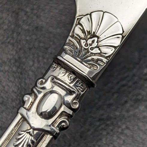 Juego de cubiertos de bautizo de plata esterlina antigua inglesa de 1851, en estuche