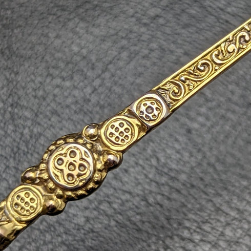 1936年 英国ヴィンテージ 純銀製 アノイティングスプーン 金メッキ装飾 箱入り