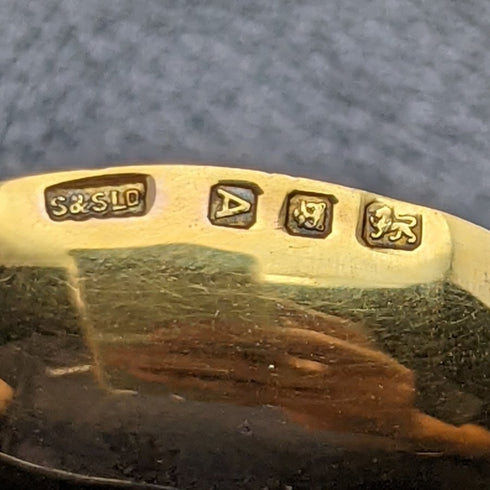 1936年 英国ヴィンテージ 純銀製 アノイティングスプーン 金メッキ装飾 箱入り