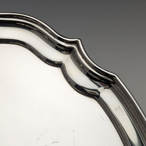 英國古董銀盤卡盤直徑 25.5cm 475g