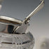 Tarro para mermelada de cristal tallado antiguo británico con tapa de plata chapada y cuchara
