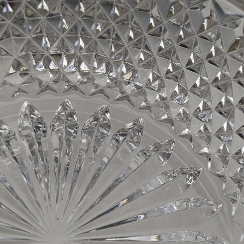 德國復古切割玻璃碗帶純銀邊緣裝飾直徑 18 厘米 Emil Herman