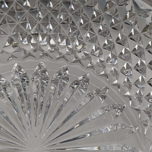 German Vintage Cut Glass Bowl with Sterling Silver Rim Decoration Diameter 18cm Emil Herman