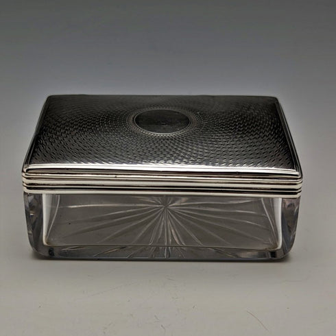 1861 年英國古董切割玻璃盒純銀蓋 213 克