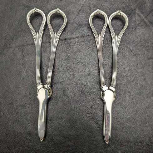 Tijeras para uvas de plata chapada vintage británica, par, 168 g
