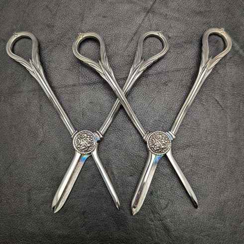 Tijeras para uvas de plata chapada vintage británica, par, 168 g