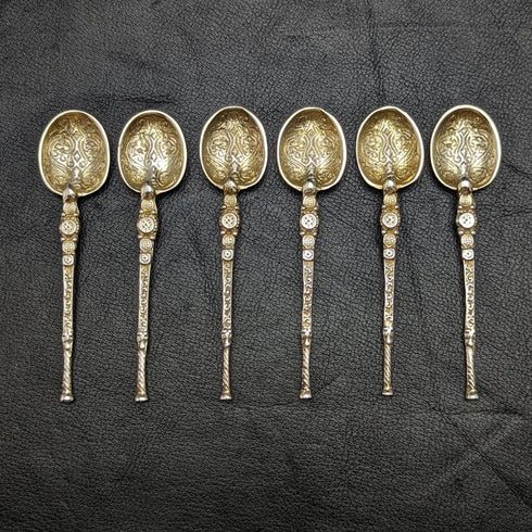 1936年 英国ヴィンテージ 純銀製 アノイティングスプーン 6本セット ケース入り