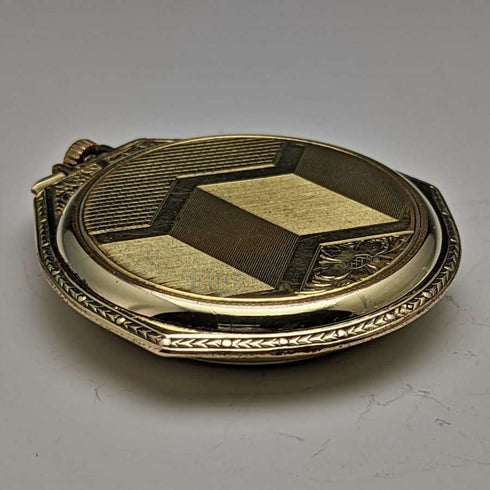 Vintage Swiss HELVETIA gold-plated case pocket watch works well