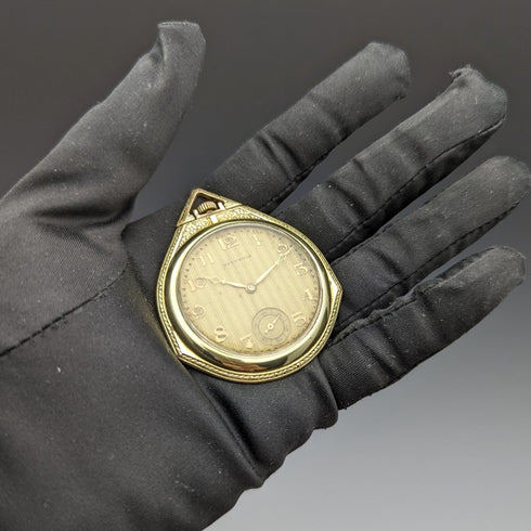 ヴィンテージ スイスHELVETIA 金張りケース 懐中時計 動作良好