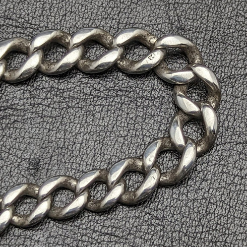 1887年頃 英国アンティーク 純銀製 アルバートチェーン 49g 純銀メダルフォブ