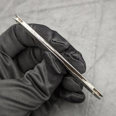 1904 British Antique Pure Silver Handle Folding Mini Knife with Ruler