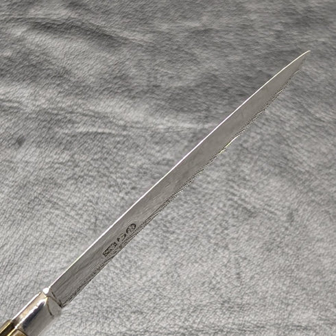 1816 British Antique White Pearl Shell Handle Pure Silver Blade Folding Pen Knife