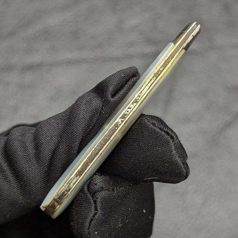 1896年 英国アンティーク 白蝶貝ハンドル 純銀ブレード 折りたたみペンナイフ
