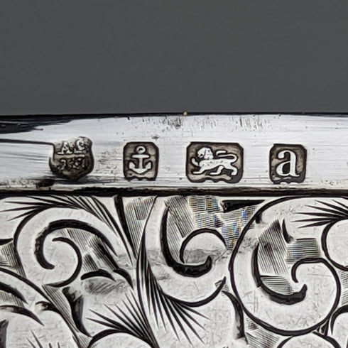 1900 年英國古董純銀厚卡夾 106 克