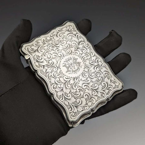 1900 年英國古董純銀厚卡夾 106 克