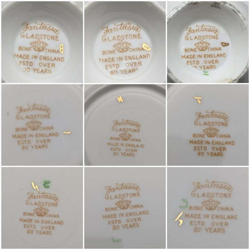 1940 British Gladstone teacup trio 3 sets