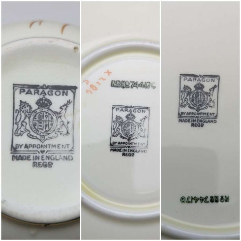 1930s British Paragon teacup trio