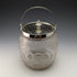 British vintage cut glass biscuit barrel silver plate lid 803g