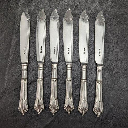 British antique silver plated cutlery set 6x2 Albany pattern in tray
