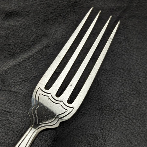 British antique silver plated cutlery set 6x2 Albany pattern in tray