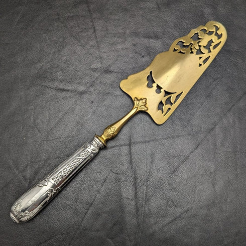 French antique pure silver handle cake server