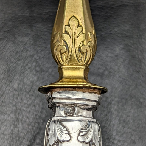 French antique pure silver handle cake server