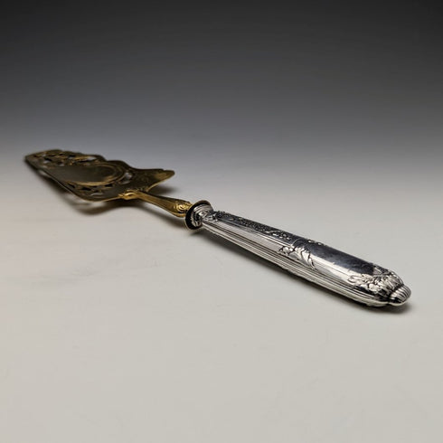 French antique pure silver handle cake server