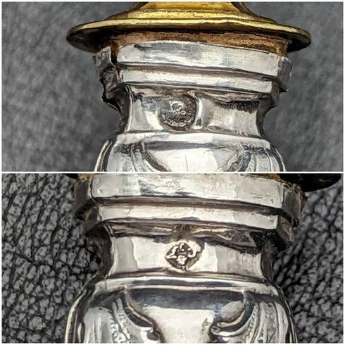 French antique pure silver handle cake server