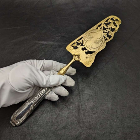 Servidor de pasteles con mango de plata esterlina, estilo antiguo francés