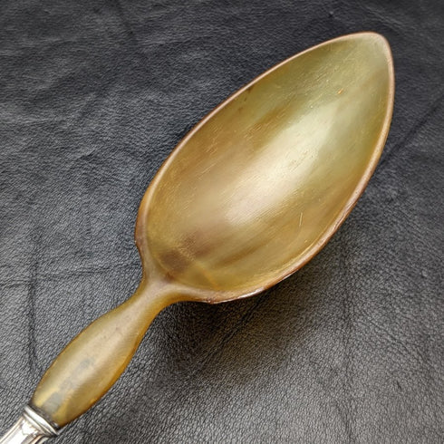 French Antique Pure Silver Handle Salad Server Set