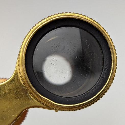 French antique multi white butterfly shell decoration opera glasses binoculars in case