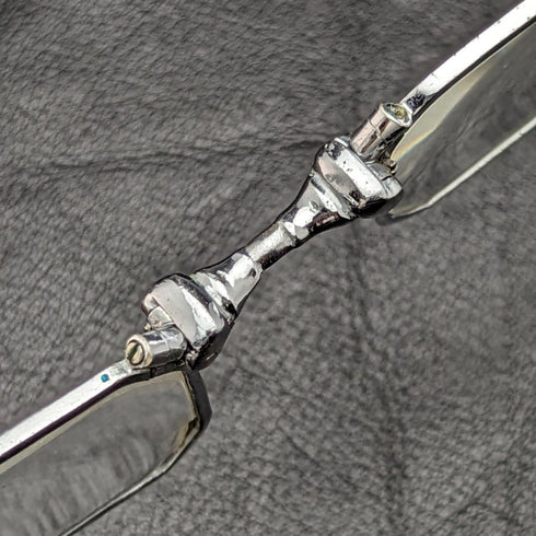 Antique Portable Folding Glasses Marcasite Decorated Roniet