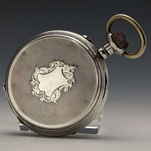 Around 1900 Antique TISSOT pocket watch Silver side case Cylinder escapement Works well