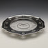 US vintage sterling silver rim decorated cut glass plate diameter 19cm