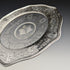 US vintage sterling silver rim decorated cut glass plate diameter 19cm